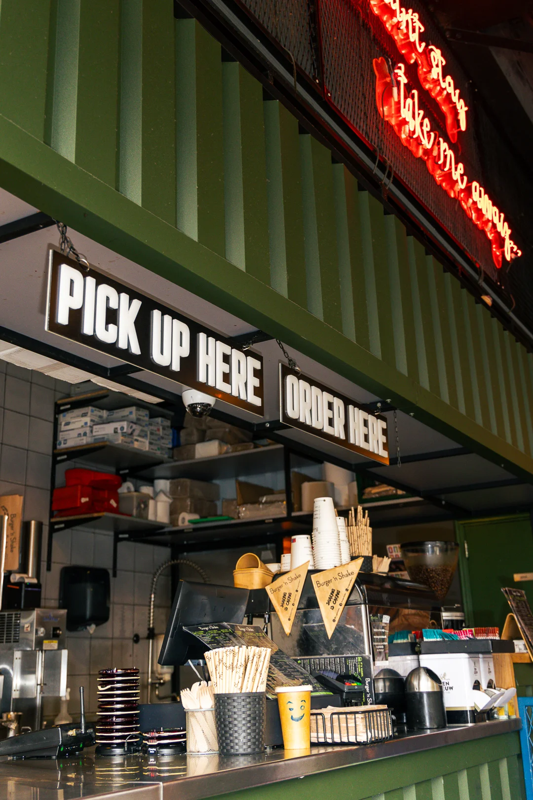 Burger n Shake restaurant interior and dining atmosphere